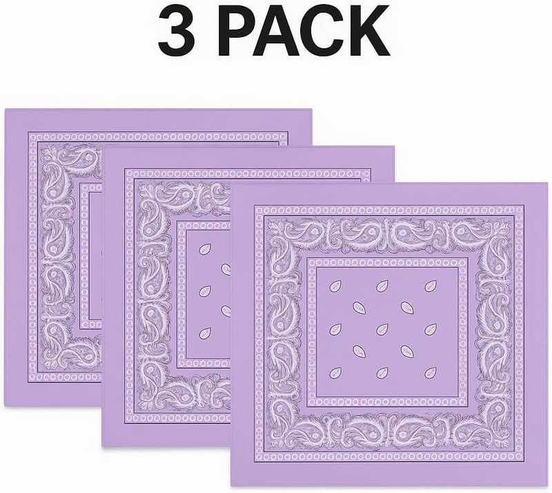 SUNRIBE 3 Pack Paisley Bandanas – 100% Cotton Square 21x21 Head Wrap, Headband, Face Cover, Neck Scarf for Men & Women - Image 5